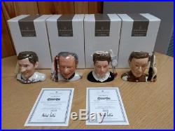 Set of all 4'Carry On' Royal Doulton Character Jugs Sid Hattie Charles Kenneth