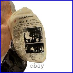 Signed Royal Doulton Winston Churchill Character Jug with News Chronicle Handle