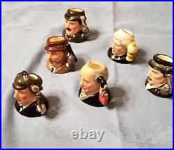 Six Royal Doulton Tiny Miniature Character Jugs D7011- D7016