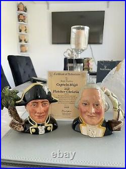 Small Size Pair Of Doulton Character Jugs Captain Bligh & Fletcher Christian