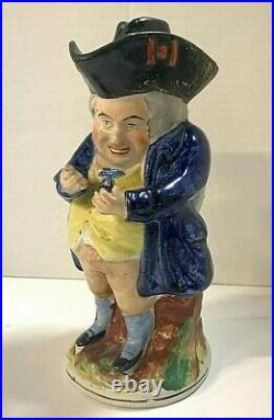 Staffordshire Antique Victorian Snuff Taker Toby Jug Character Jug