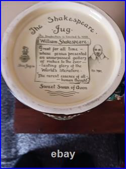 Superb Royal Doulton William Shakespeare Jug by Charles Noke. 27cm. C1933