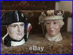 Two Large Royal Doulton Jug Washington/King George- Napoleon/Josephine