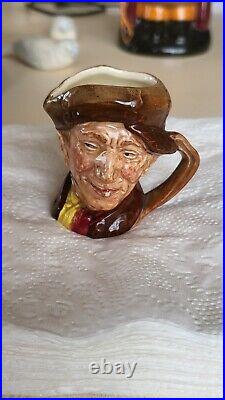 Two Rare Royal Doulton Brown Pearly Boy Character Jugs Small And Miniature 1947