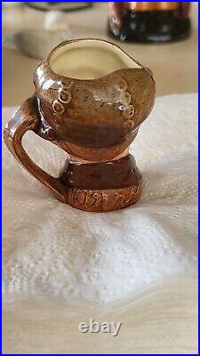 Two Rare Royal Doulton Brown Pearly Boy Character Jugs Small And Miniature 1947