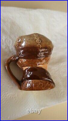 Two Rare Royal Doulton Brown Pearly Boy Character Jugs Small And Miniature 1947