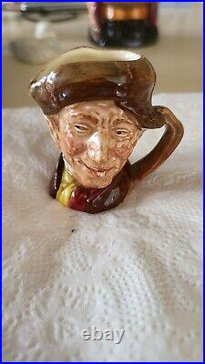 Two Rare Royal Doulton Brown Pearly Boy Character Jugs Small And Miniature 1947