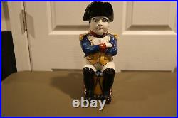 VERY RARE ANTIQUE French Faience Admiral General Napoleon Toby Mug Jug Drum 12