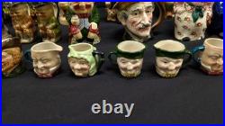 VTG Doultonville Big Collection Royal Doulton England Toby Jugs Lot of 50 Items