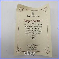 VTG KING CHARLES I Royal Doulton D 6917 Large Ltd Ed Character Toby Jug 1992 CoA