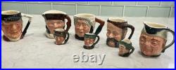 VTG Royal Doulton Ceramic Toby Character Jug Man Lot Of 8