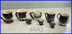 VTG Royal Doulton Ceramic Toby Character Jug Man Lot Of 8