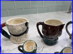 VTG Royal Doulton Ceramic Toby Character Jug Man Lot Of 8