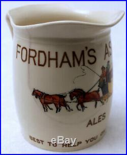 Very Rare Fordham's of Ashwell (Herts) Ales Royal Doulton Jug 1900-1920s AF