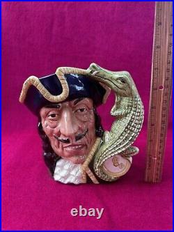 Vintage 1964 Royal Doulton Character LARGE Jug 7 1/2 Capt. Hook #D6597 RARE