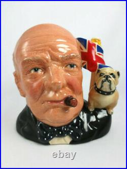 Vintage Large Royal Doulton Toby Character Mug Jug Winston Churchill D6907 RARE
