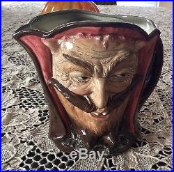 Vintage ROYAL DOULTON Mephistopheles DEVIL two-faced character jug 5-3/4 Toby