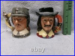 Vintage ROYAL DOULTON OLIVER CROMWELL & KING CHARLES Character Jug SET