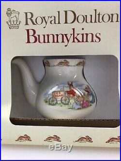 Vintage Royal Doulton Bunnykins Tea Time Set Teapot Jug and Bowl Boxed RARE