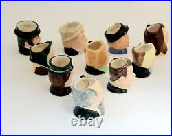 Vintage Royal Doulton Charles Dickens' Tiny (Thimble size) Jugs Mugs a set of 10