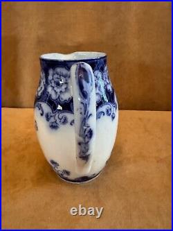 Vintage Royal Doulton Flow Blue Pitcher Kent Floral flowers porcelain antique