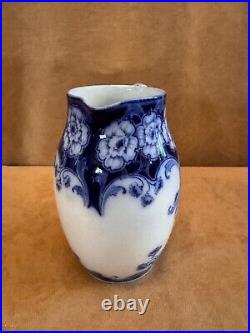 Vintage Royal Doulton Flow Blue Pitcher Kent Floral flowers porcelain antique