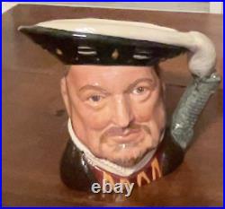 Vintage Royal Doulton Henry VIII Toby Mug Jug #D6642. 7 Tall