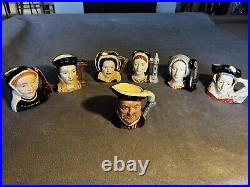 Vintage Royal Doulton King Henry VIII & 6 Wives Toby Mug, Jug Set, Complete