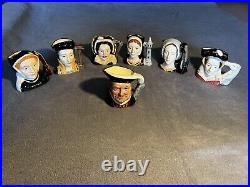 Vintage Royal Doulton King Henry VIII & 6 Wives Toby Mug, Jug Set, Complete