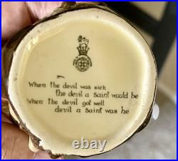 Vintage Royal Doulton Mephistophetes 2-Faces with Verse and'Ard of'Earing jugs