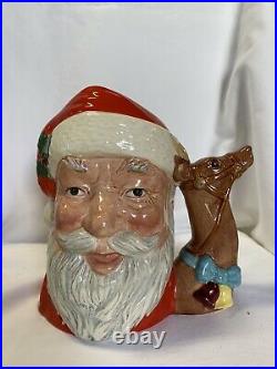 Vintage Royal Doulton Santa Claus Jug with Reindeer Handle D6675 1982