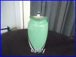 Vintage art deco royal doulton de luxe hot water jug chocolate pot green v1284