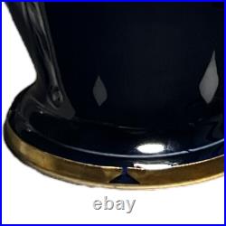 Vntg Royal Doulton Cobalt Blue Jug Art Nouveau Stoneware Ewer Pitcher UK 1911