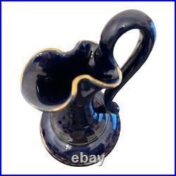 Vntg Royal Doulton Cobalt Blue Jug Art Nouveau Stoneware Ewer Pitcher UK 1911