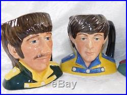 Vtg 1984 The Beatles YELLOW SUBMARINE Royal Doulton Toby Jug Mug Set 4