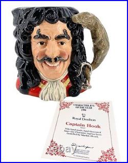 Vtg 1994 Royal Doulton CAPTAIN HOOK Large Character Jug Toby Mug D6947 Croc