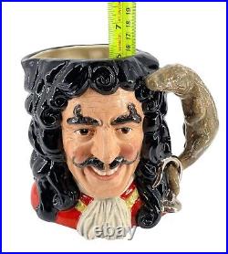 Vtg 1994 Royal Doulton CAPTAIN HOOK Large Character Jug Toby Mug D6947 Croc