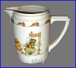 Vtg BUNNYKINS'CASINO' Style Milk Pitcher, Royal Doulton, signed Barbara Vernon