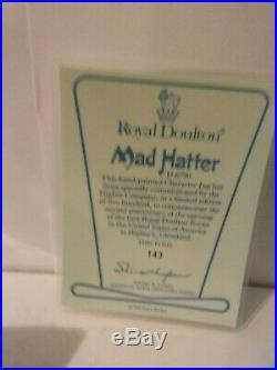 Vtg Royal Doulton Char. Jug Mad Hatter Higbee D6790 Small 3.75 1987 Ltd 500