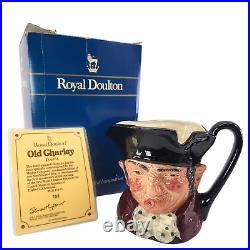 Vtg Royal Doulton Old Charley D6761 Character Toby Jug Ltd Ed Box & COA #208