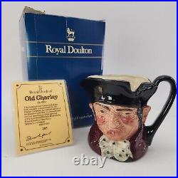 Vtg Royal Doulton Old Charley D6761 Character Toby Jug Ltd Ed Box & COA #208